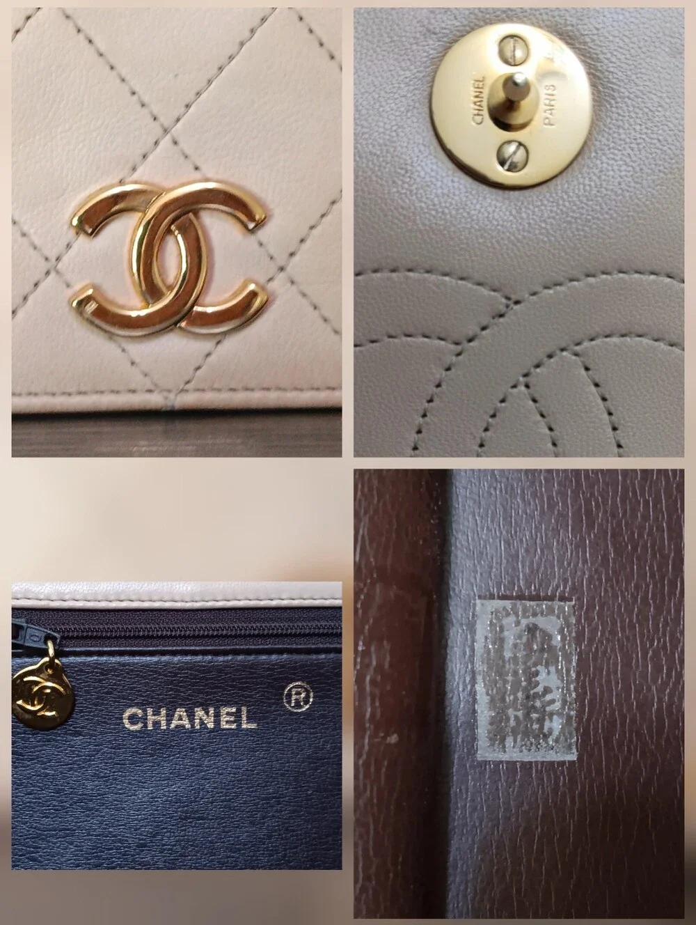 Chanel ✨️ Vintage Medium Full Flap Cream Beige Lambskin 24K GHW